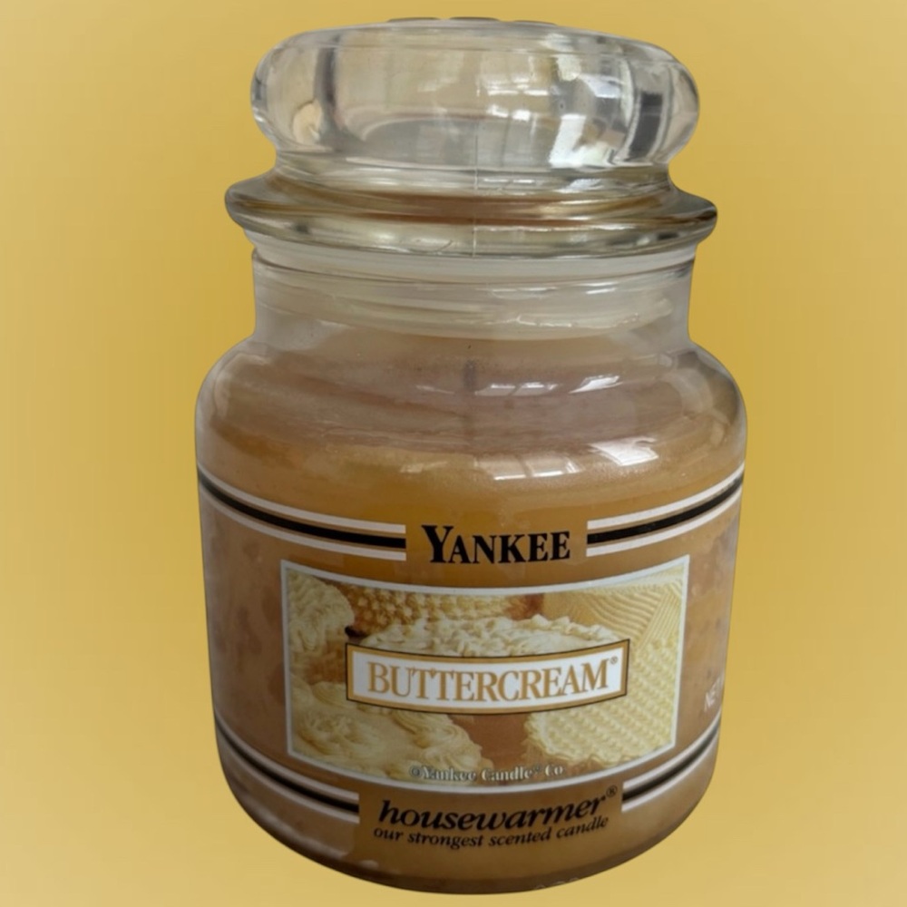 Yankee Candle Jar Buttercream Rare Vintage Black Band Cream Off White 14.5 Oz - Picture 13 of 16